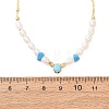 Synthetic Turquoise Chip and Rice Natural Pearl Beaded Necklaces GG-CBA3297-15G-D-5