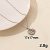 304 Stainless Steel Flat Round Pendant Necklace for Women SM6724-11-1