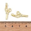 Brass Micro Pave Clear Cubic Zirconia Pendants CU-L277-08G-3