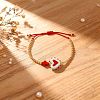 Cinco de Mayo Glass & Brass Beads Braided Bead Bracelets HB3045-5-1