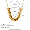 Stainless Steel Round Beaded Necklaces for Women UA9365-1-8
