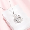 304 Stainless Steel Flower Pendant Cable Chain Necklaces for Men Women NJEW-K308-05F-P-1