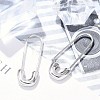 304 Stainless Steel Safety Pin Charm Huggie Hoop Earrings for Women EJEW-C096-41P-4