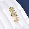 Brass Micro Pave Clear Cubic Zirconia Cuff Rings for Women RJEW-G345-01G-3