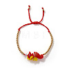 Marine Animal Dolphin Glass & Brass Beads Braided Bead Bracelets OC7969-3-1
