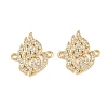 Brass Pave Clear Cubic Zirconia Connector Charms KK-L275-36G-1