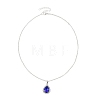 2Pcs 2 Styles Alloy Glass Teardrop Heart Pendant 304 Stainless Steel Rolo Chain Necklaces for Women NJEW-JN06499-3