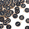 36Pcs 36 Styles Letter A~Z & Number 0~9 Alloy Enamel Charms ENAM-TA0003-11A-3