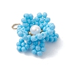 8Pcs Glass Seed Beaded Pendants PALLOY-MZ01246-4