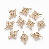 Brass Micro Pave Cubic Zirconia Links Connectors KK-S359-078-RS-1