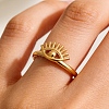 304 Stainless Steel Open Cuff Rings for Women RJEW-K261-16G-1