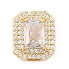 Brass Micro Pave Cubic Zirconia Slide Charms ZIRC-I068-09G-A-1