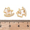 Brass Micro Pave Clear Cubic Zirconia & Natural Shell Charms CU-CBA3F77-02G-3