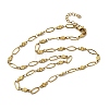 304 Stainless Steel Flower Link Chain Necklaces for Women NJEW-A046-02C-G-4