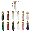 12Pcs 12 Style Bullet Natural Mixed Gemstone Pendants G-SZ0001-65-2