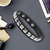 Punk-style Alloy Square Shaped Rivet Imitation Leather Chocker Necklaces NJEW-CL0001-28-3