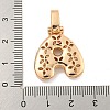 Brass Micro Pave Clear Cubic Zirconia Pendants KK-B099-01G-A-3