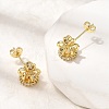 Crown Brass Micro Pave Clear Cubic Zirconia Stud Earrings for Women EJEW-G460-04G-2