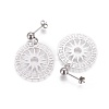 304 Stainless Steel Dangle Stud Earrings EJEW-F234-45P-2