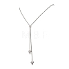 Adjustable Alloy Heart Pendant 304 Stainless Steel Box Chain Lariat Necklaces for Women NJEW-JN05902-02-2