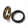 Natural Tiger Eye Plain Band Ring RJEW-P044-01B-07-2