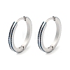 304 Stainless Steel Textured Huggie Hoop Earrings for Women EJEW-C096-35B-1