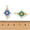 Beaded Rhombus Charms PALLOY-MZ01345-3