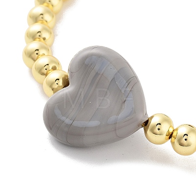 Handmade Lampwork Heart Bracelets BJEW-Q338-01I-1