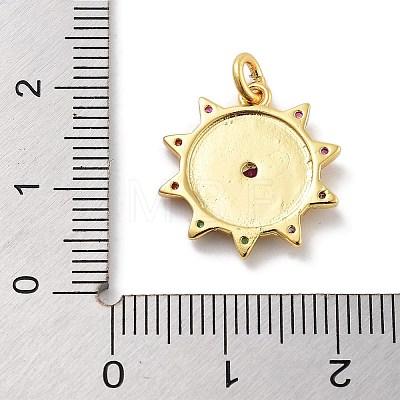 Rack Plating Brass Micro Pave Cubic Zirconia Pendants KK-Z071-77G-02-1