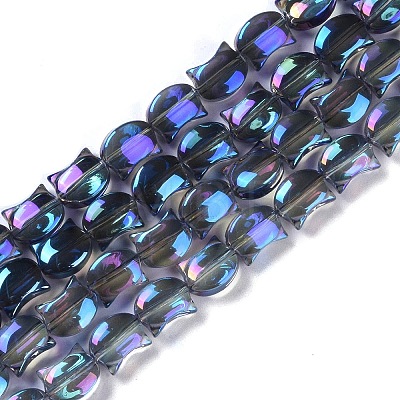 Electroplate Glass Beads Strands X-EGLA-Q128-06A-FR02-1