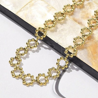 304 Stainless Steel Ring Link Chain Bracelets for Women BJEW-F488-21G-01-1