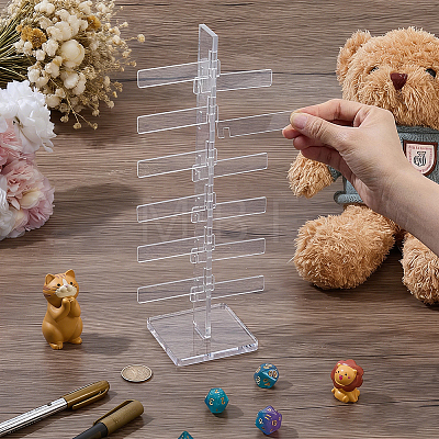 12-Tier Acrylic Display Risers for Game Accessories ODIS-WH0038-358-1