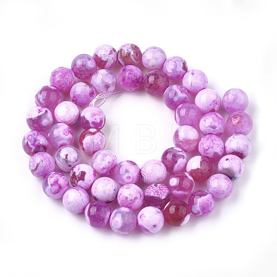 Natural Fire Crackle Agate Beads Strands G-S346-8mm-21-1