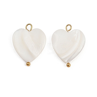 Natural Shell Heart Pendants X1-STAS-D378-34G-1