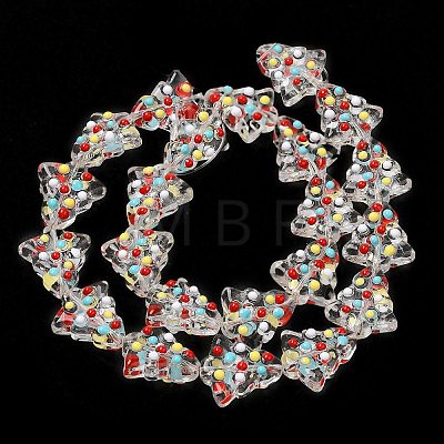 Handmade Bumpy Glass Beads Strands LAMP-F032-08J-1