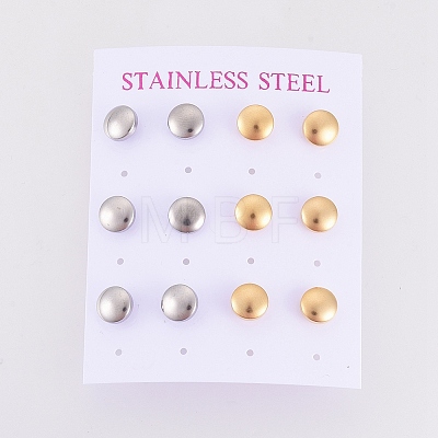 304 Stainless Steel Stud Earrings X-EJEW-I235-08-1