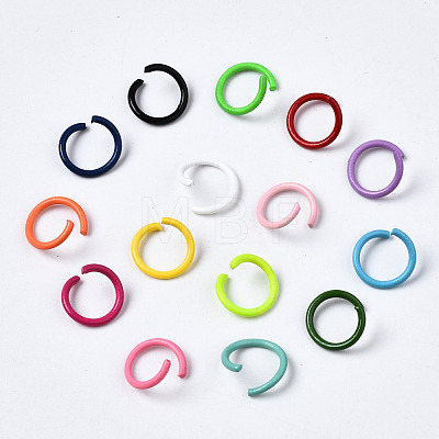 Spray Painted Iron Open Jump Rings X-IFIN-T017-04A-1
