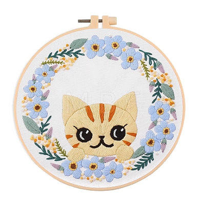 Cat Pattern DIY Embroidery Kits PW-WG87284-02-1