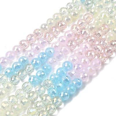 Electroplate Glass Beads Strands EGLA-D300-06-6mm-08-1
