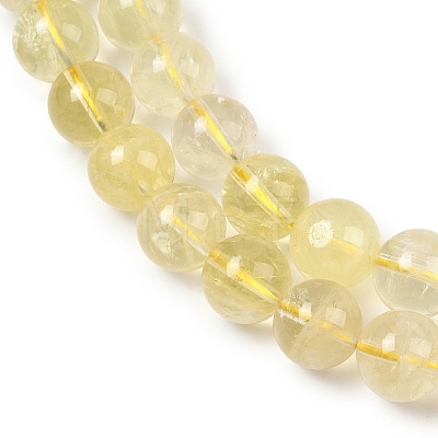 Natural Lemon Quartz(Heated)  Beads Strands G-P596-10mm-01-1
