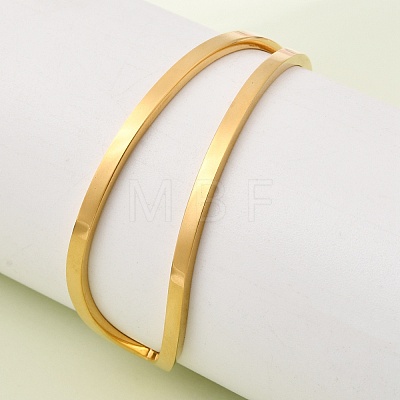304 Stainless Steel Cuff Bangles for Women BJEW-D408-29G-1