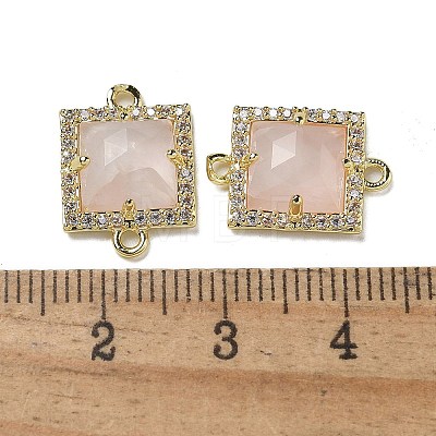 Natural Rose Quartz Faceted Square Links G-I375-03G-08-1