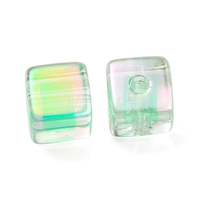 UV Plating Transparent Acrylic European Beads OACR-F004-10E-1