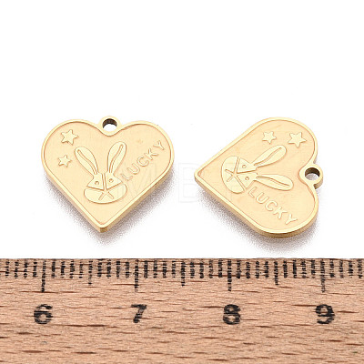 Religion 304 Stainless Steel Heart Pendants STAS-T073-05G-1