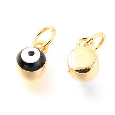 Brass Enamel Pendants KK-Y001-02B-08G-1