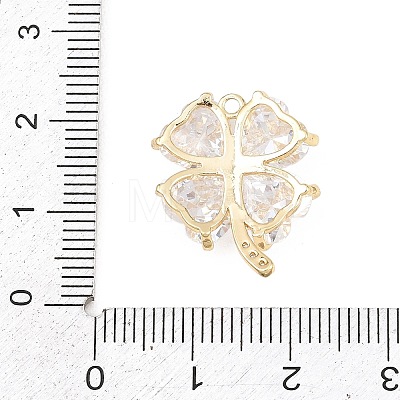 Brass Micro Pave Clear Cubic Zirconia Pendants KK-D225-05G-1