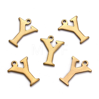 304 Stainless Steel Alphabet Charms STAS-H122-Y-AB-1