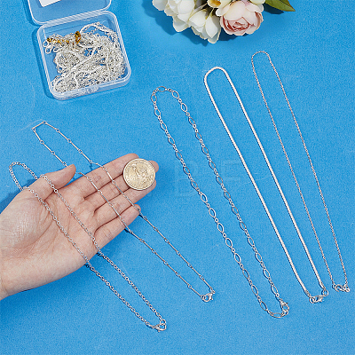 20Pcs 10 Styles Brass Chain Necklace Sets MAK-PH0001-08-1