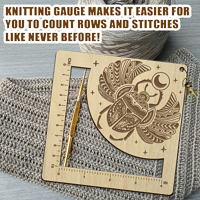 Wooden Square Frame Crochet Ruler DIY-WH0537-006-1