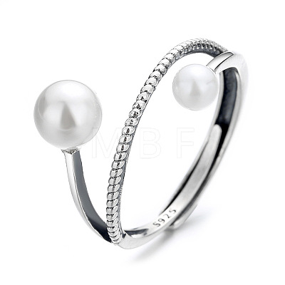 Rhodium Plated 925 Sterling Silver Adjustable Rings for Women FS-WG77101-01-1